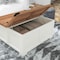Flash Furniture Wyatt 35.75in Farmhouse Storage Coffee Table, Hinged Lift Top, Hidden Storage, White/Rustic Oak ZG-ZP-030-WT-GG - alternate 7